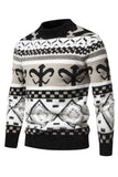 Suéter de punto con estampado de jersey caqui slim fit para hombre