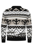 Suéter de punto con estampado de jersey caqui slim fit para hombre
