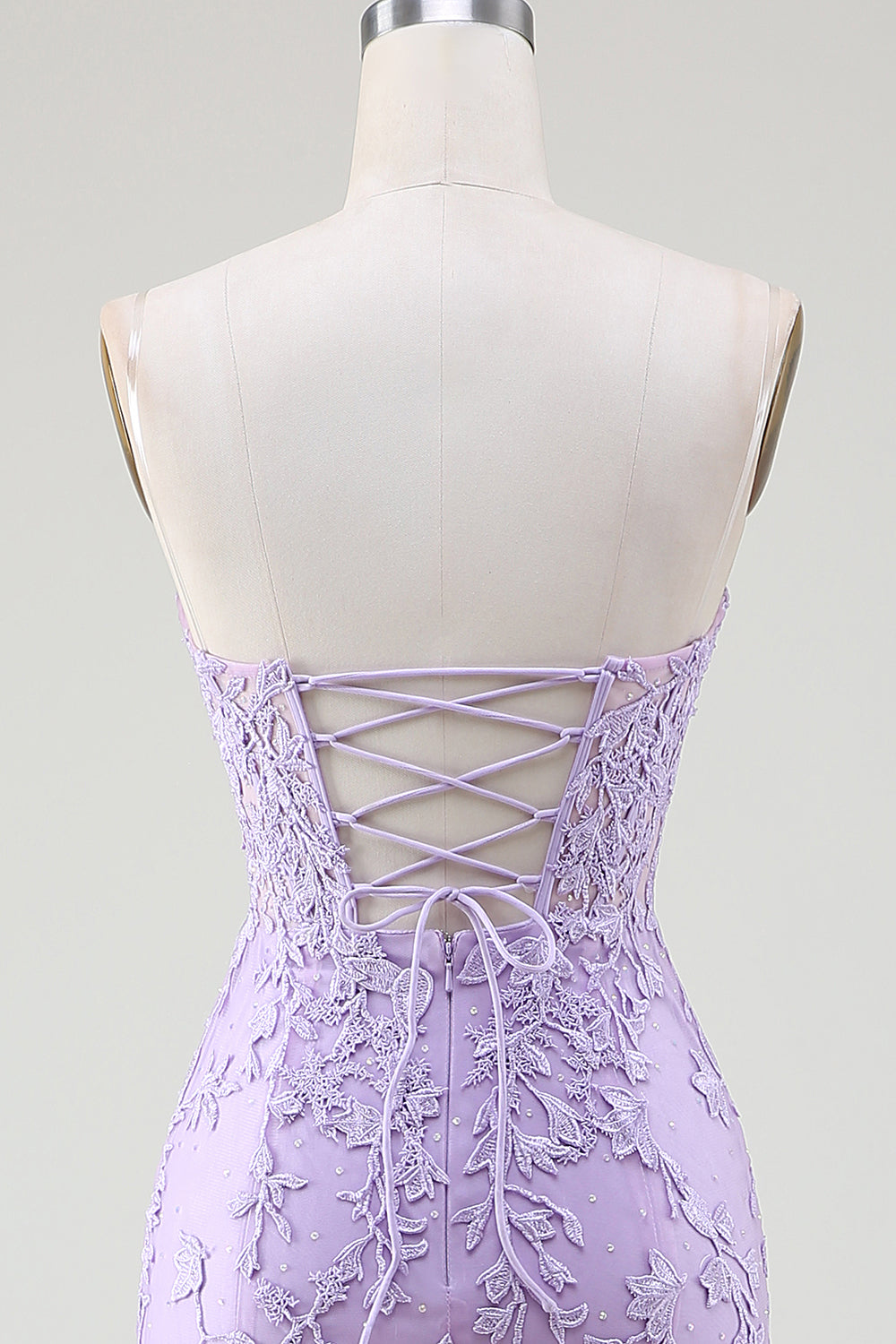 Corsé rosa Novia Vestido de fiesta de sirena de encaje largo con abertura