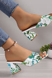 Sandalias gruesas de flores blancas Pantuflas