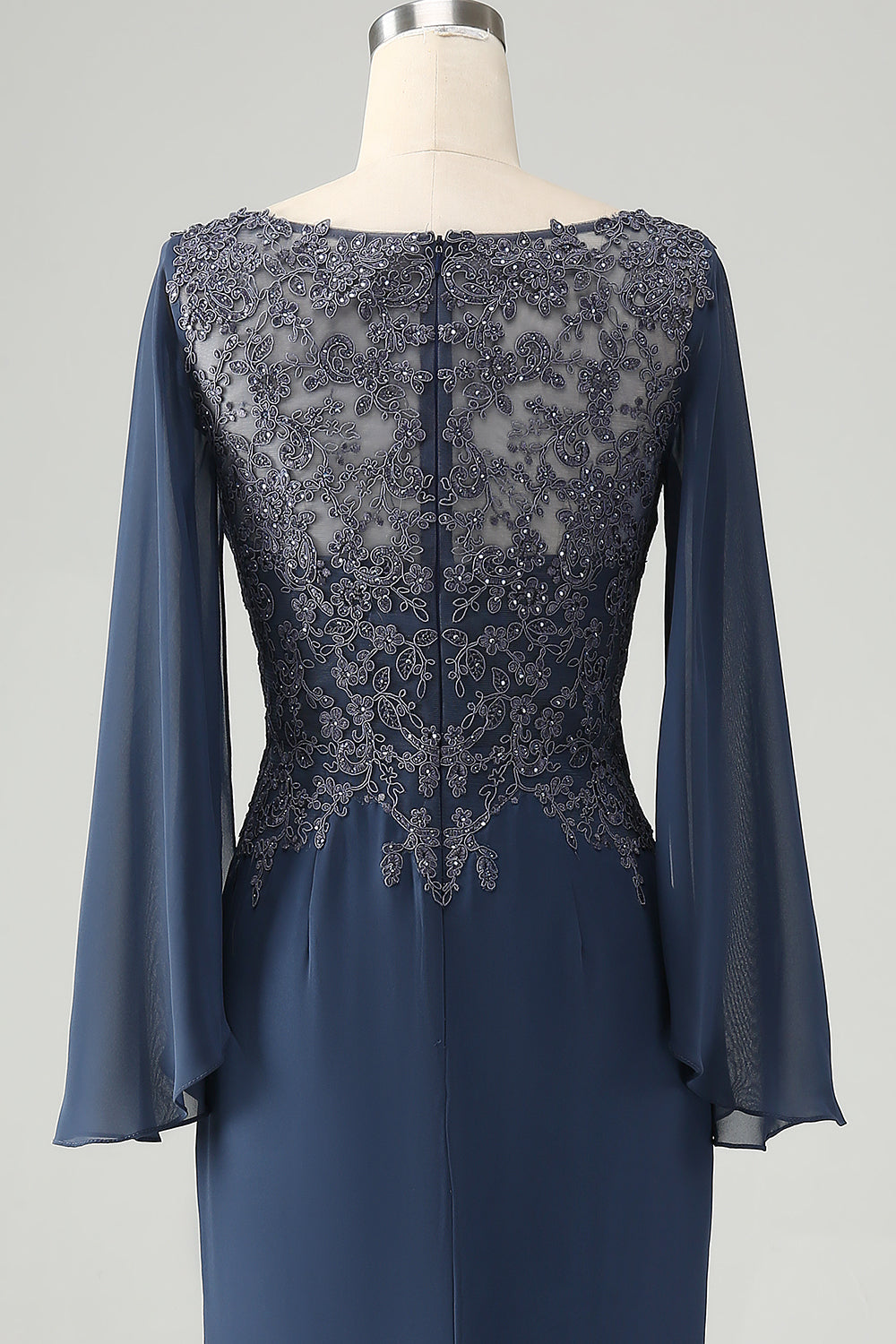 Vestido de novia con cuentas de la madre de la madre de la novia con cuello crepuscular de la sirena crepuscular con purpurina