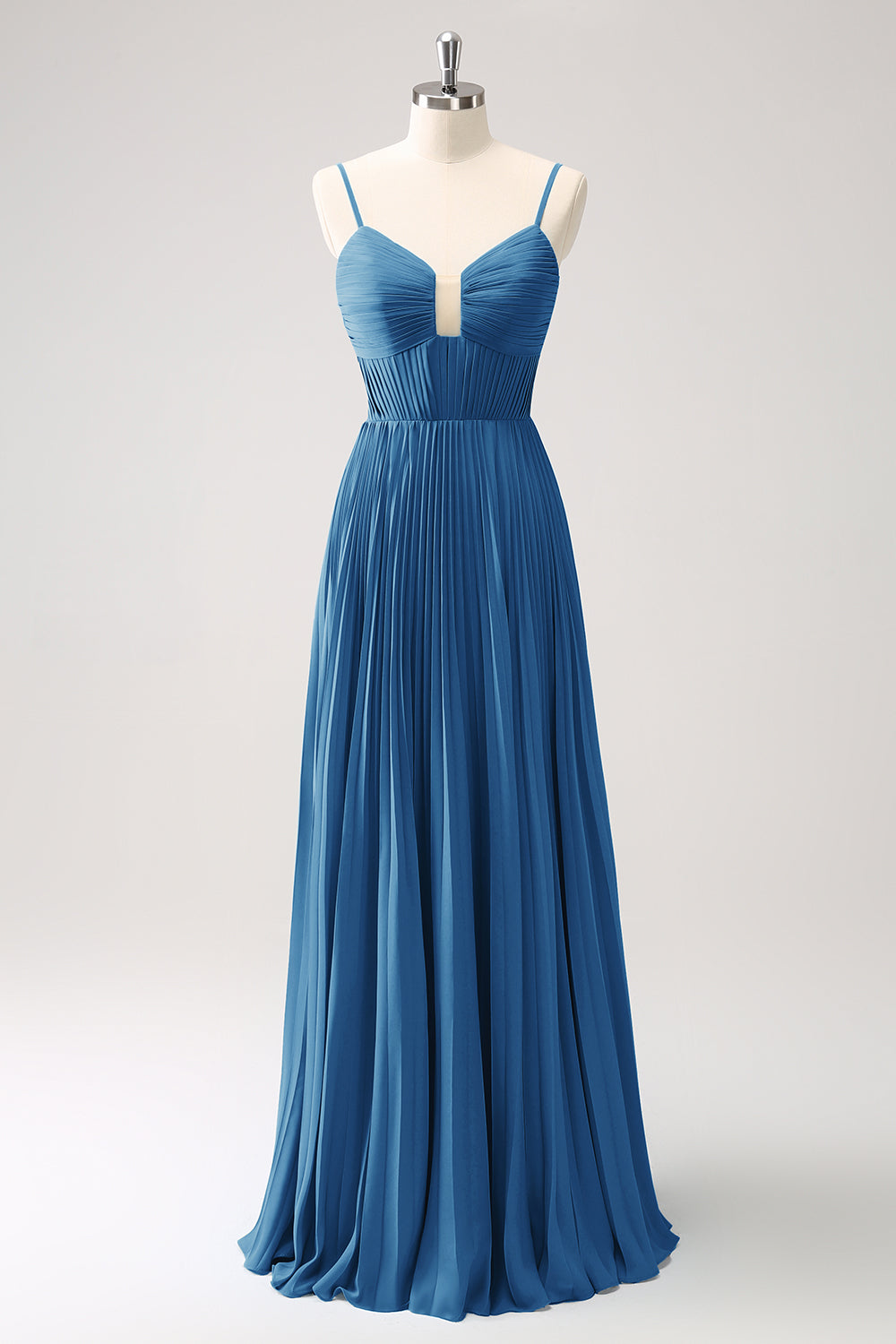 Vestido de dama de honor con tirantes de espagueti Eucalipto