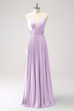 Vestido de dama de honor con tirantes de espagueti Eucalipto