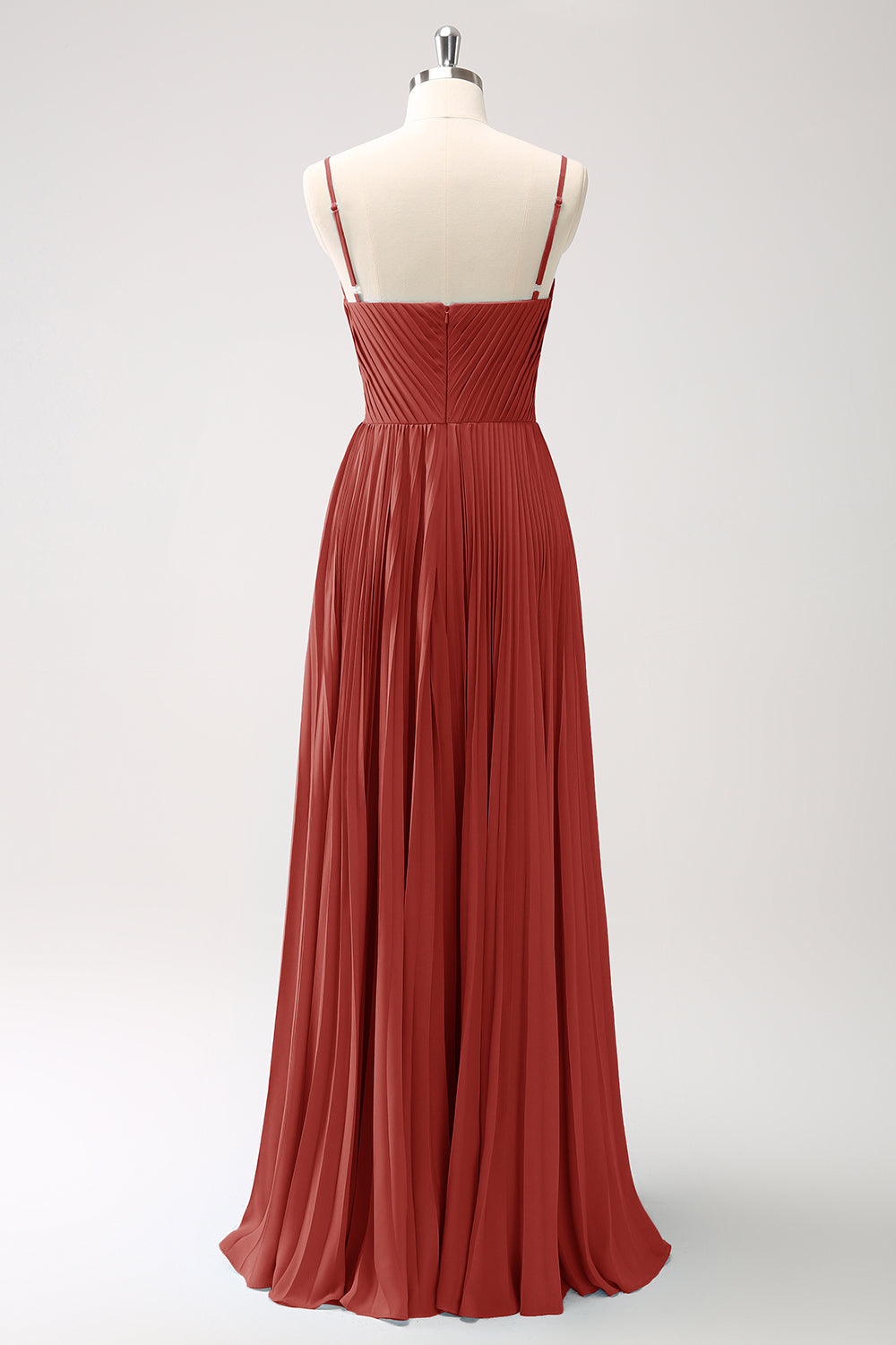 Vestido de dama de honor con tirantes de espagueti Eucalipto