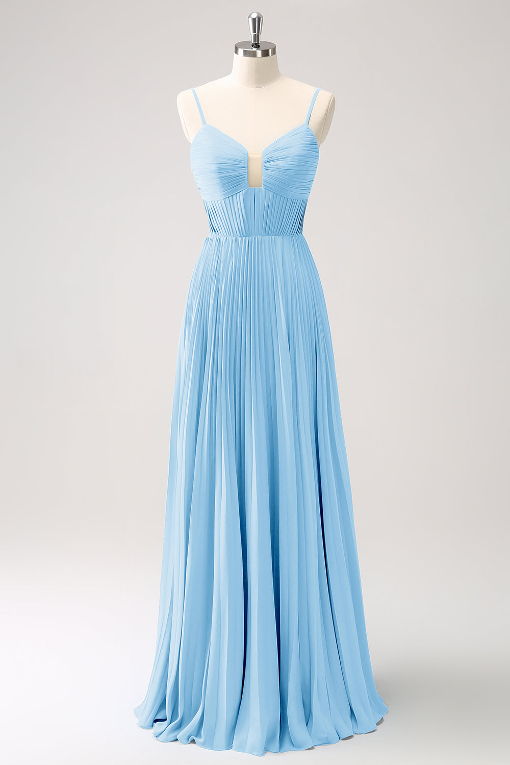 Vestido de dama de honor con tirantes de espagueti Eucalipto