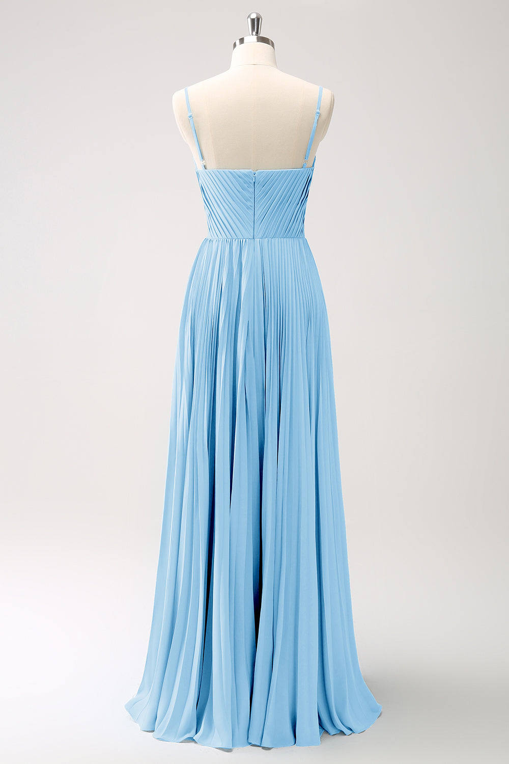 Vestido de dama de honor con tirantes de espagueti Eucalipto