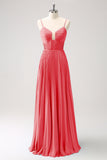 Vestido de dama de honor con tirantes de espagueti Eucalipto