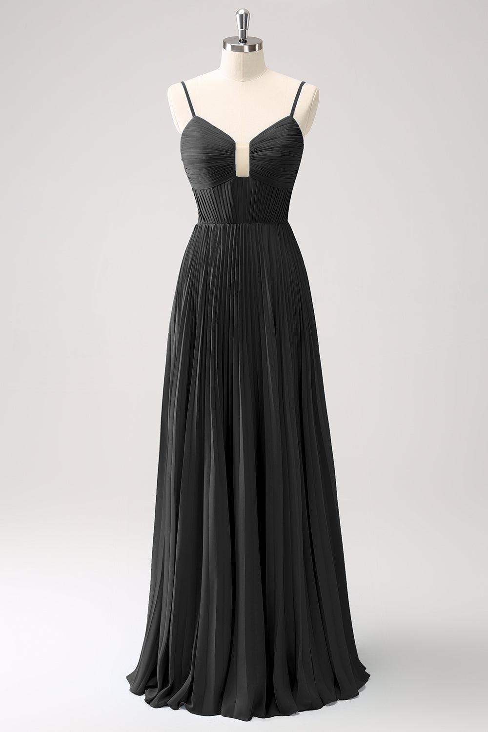 Vestido de dama de honor con tirantes de espagueti azul pavo real