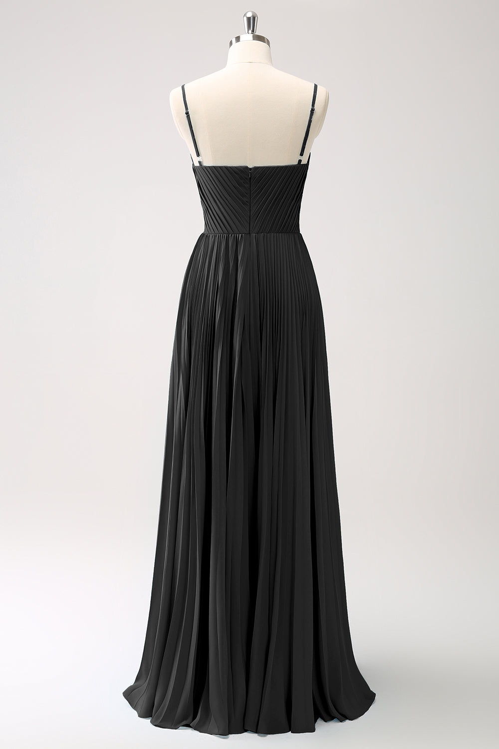 Vestido de dama de honor con tirantes de espagueti azul pavo real