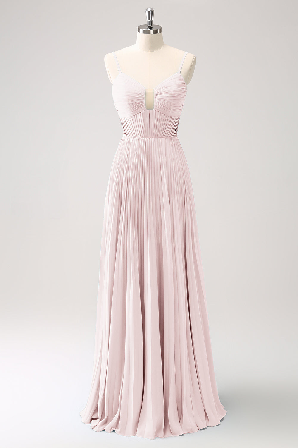 Vestido de dama de honor con tirantes de espagueti azul pavo real