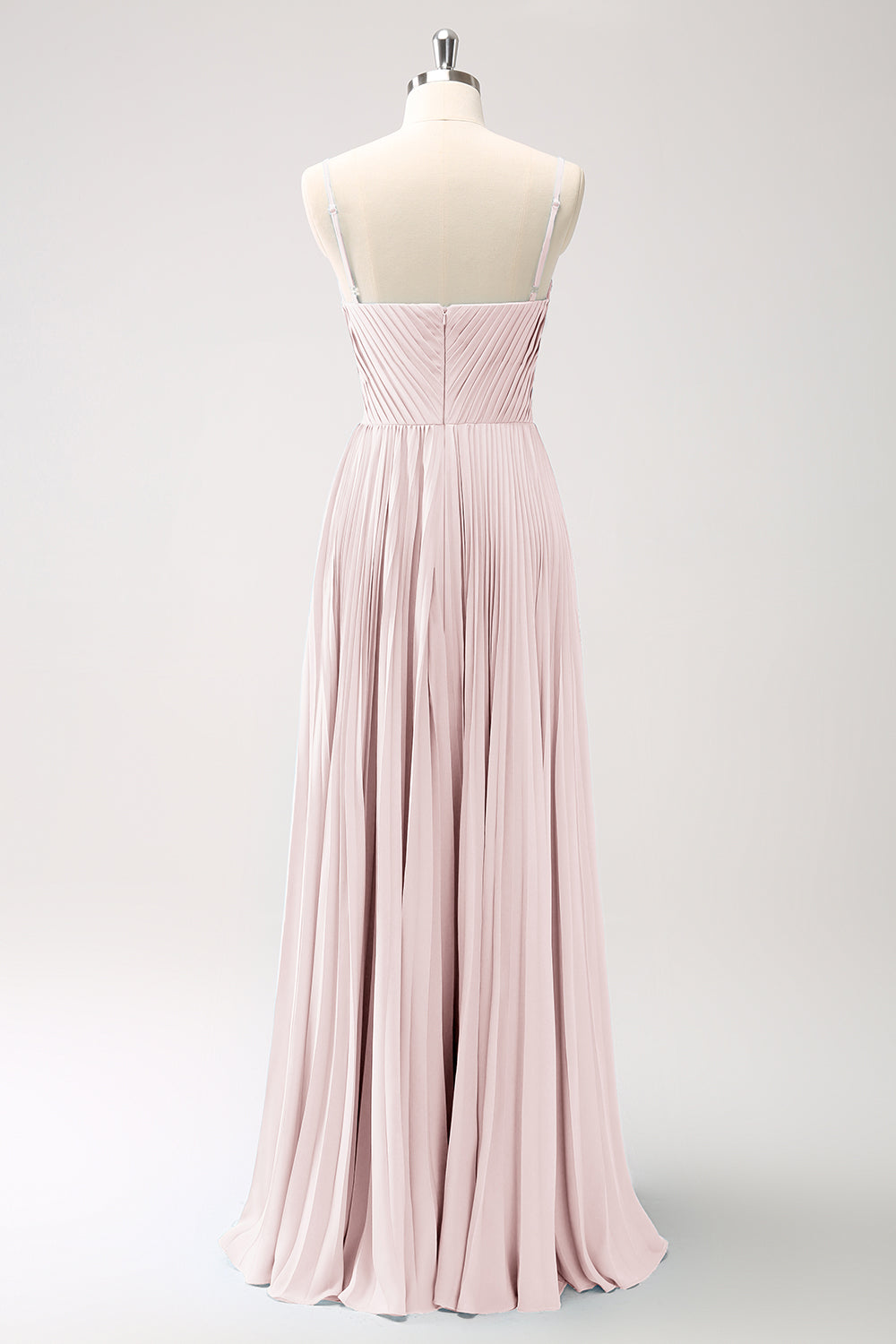 Vestido de dama de honor con tirantes de espagueti azul pavo real