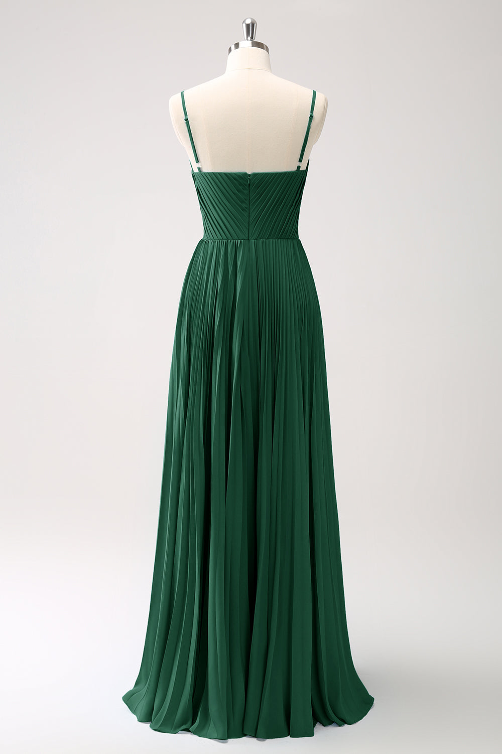 Vestido de dama de honor con tirantes de espagueti azul pavo real