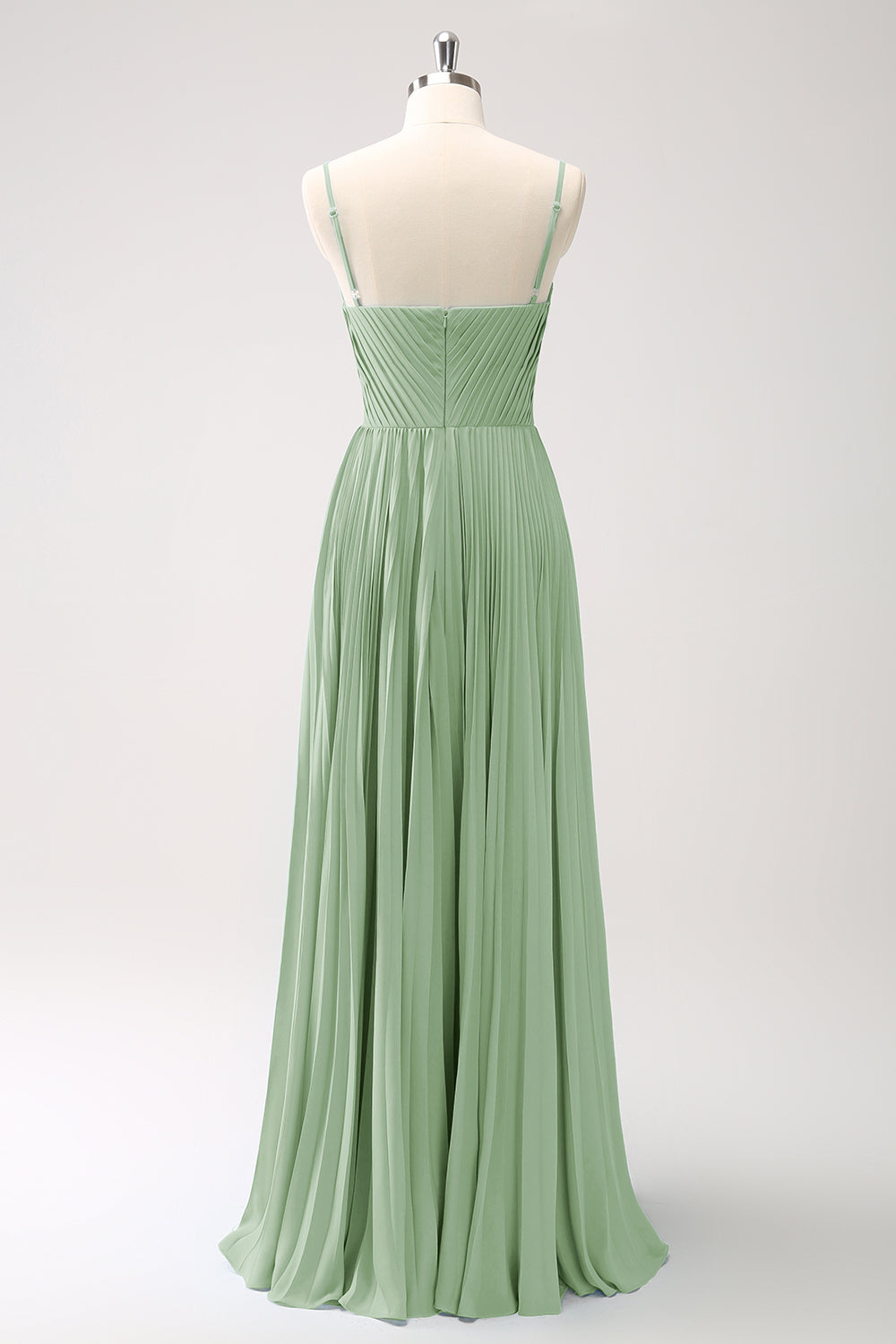 Vestido de dama de honor con tirantes de espagueti azul pavo real