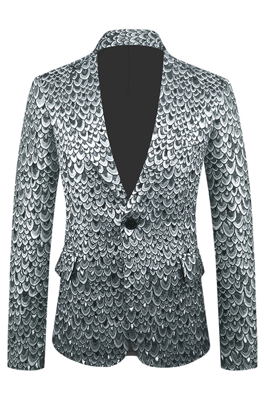 Blazer de hombre con solapa chal de jacquard dorado
