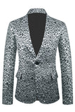 Blazer de hombre con solapa chal de jacquard dorado