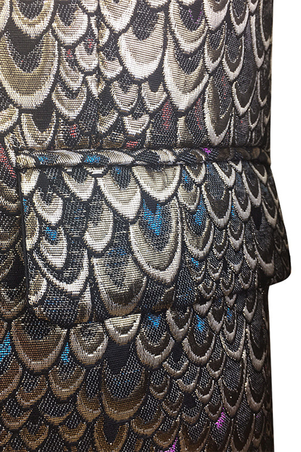 Blazer de hombre con solapa chal de jacquard dorado