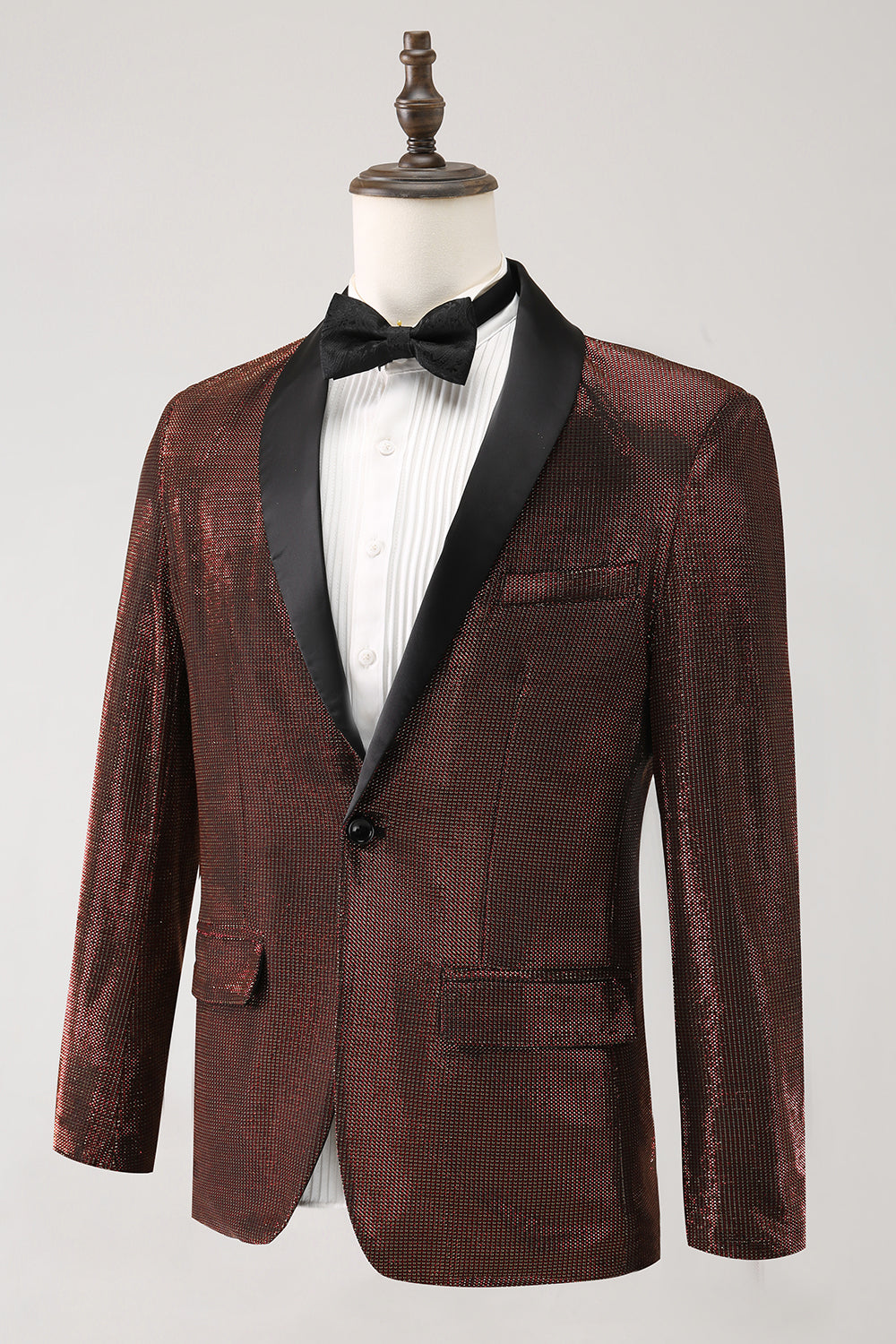 Chal Solapa Marrón Blazer de hombre de un botón