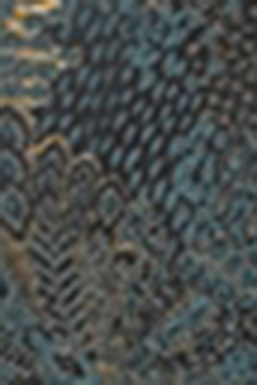 Blazer de fiesta con solapa chal jacquard azul oscuro