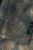 Blazer de fiesta con solapa chal jacquard azul oscuro
