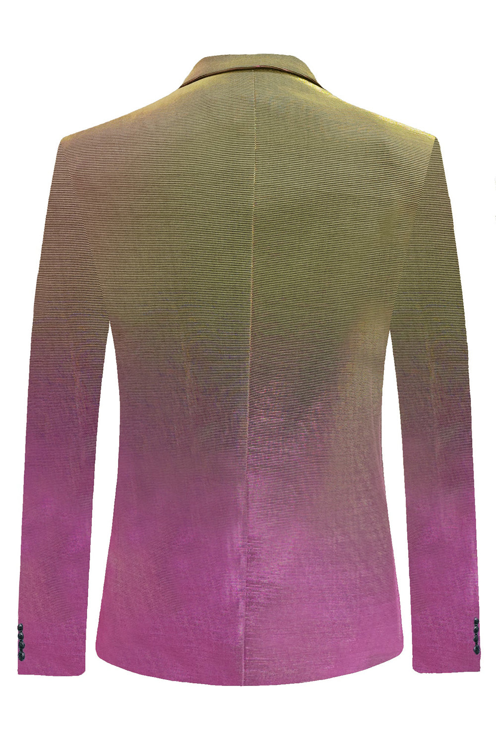 Blazer de fiesta para hombre con solapa con muescas moradas y amarillas