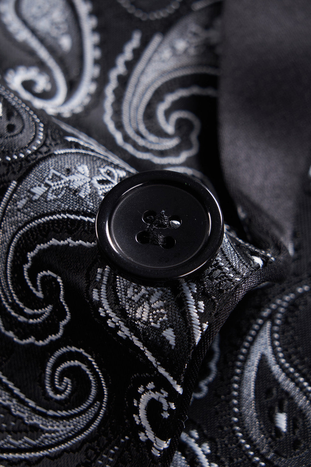 Blazer de hombre con estampado de solapa y chal negro