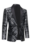 Blazer de fiesta negro con botonadura sencilla para hombre