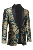 Blazer de fiesta para hombre verde oscuro con bordados