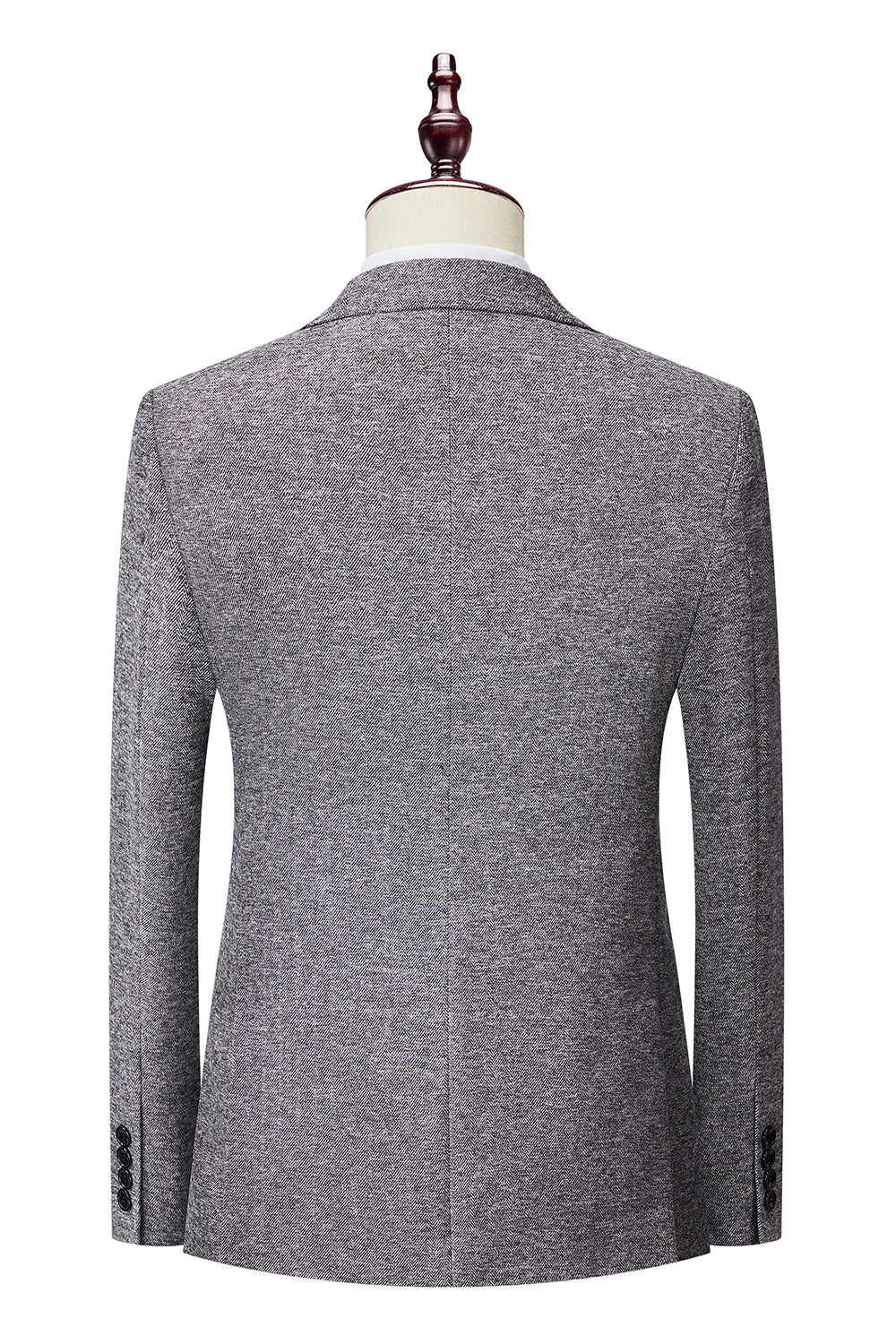 Traje de hombre gris cruzado de 3 piezas