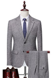 Traje de hombre gris cruzado de 3 piezas
