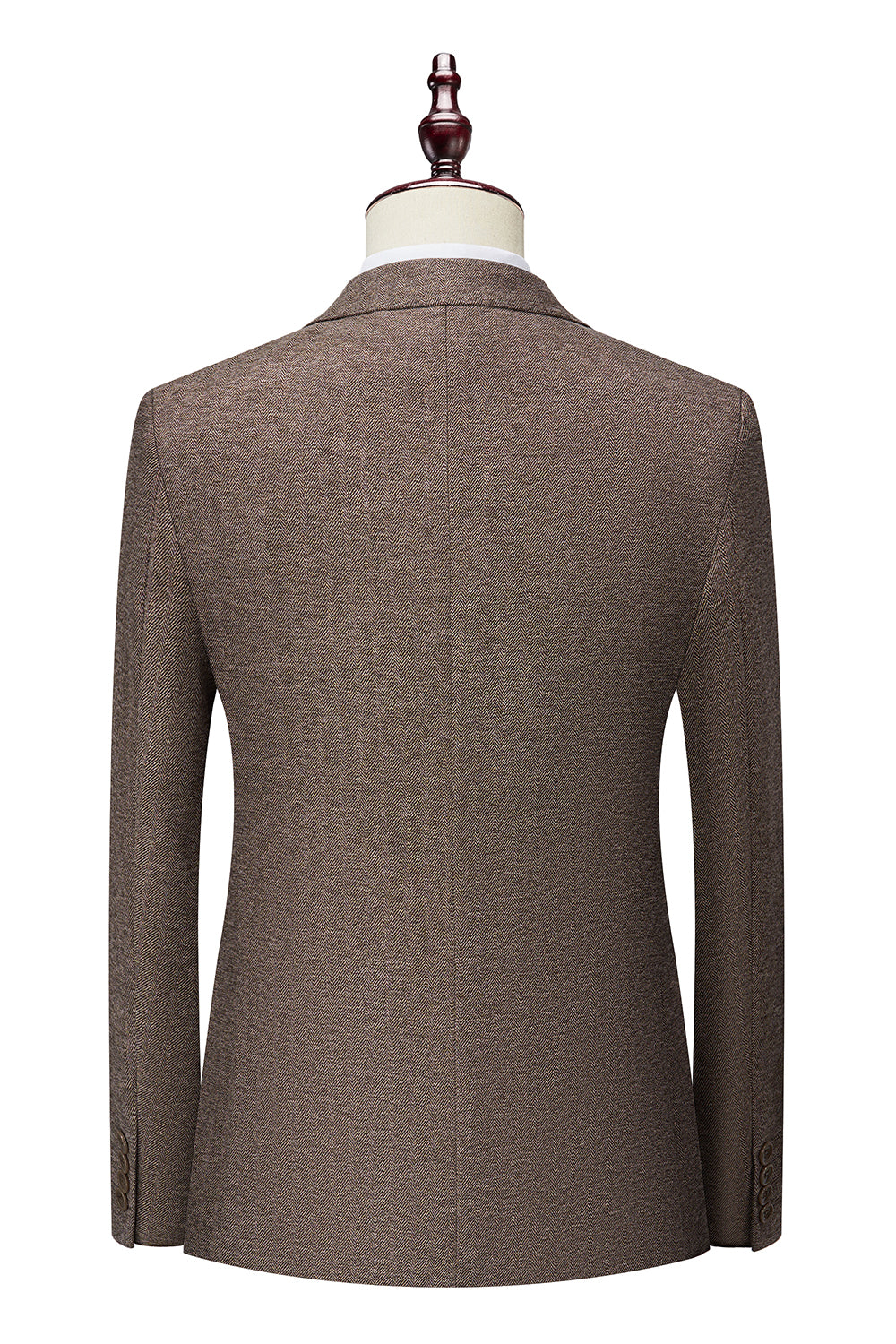 Traje de hombre marrón 3 piezas Traje de padrino de boda slim fit