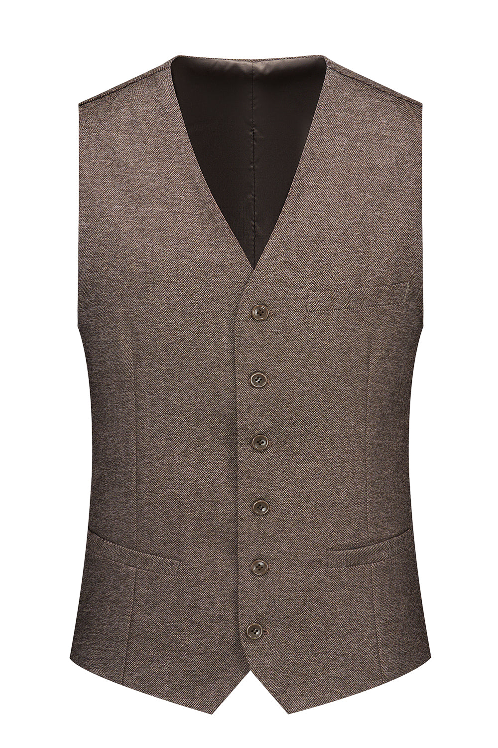 Traje de hombre marrón 3 piezas Traje de padrino de boda slim fit