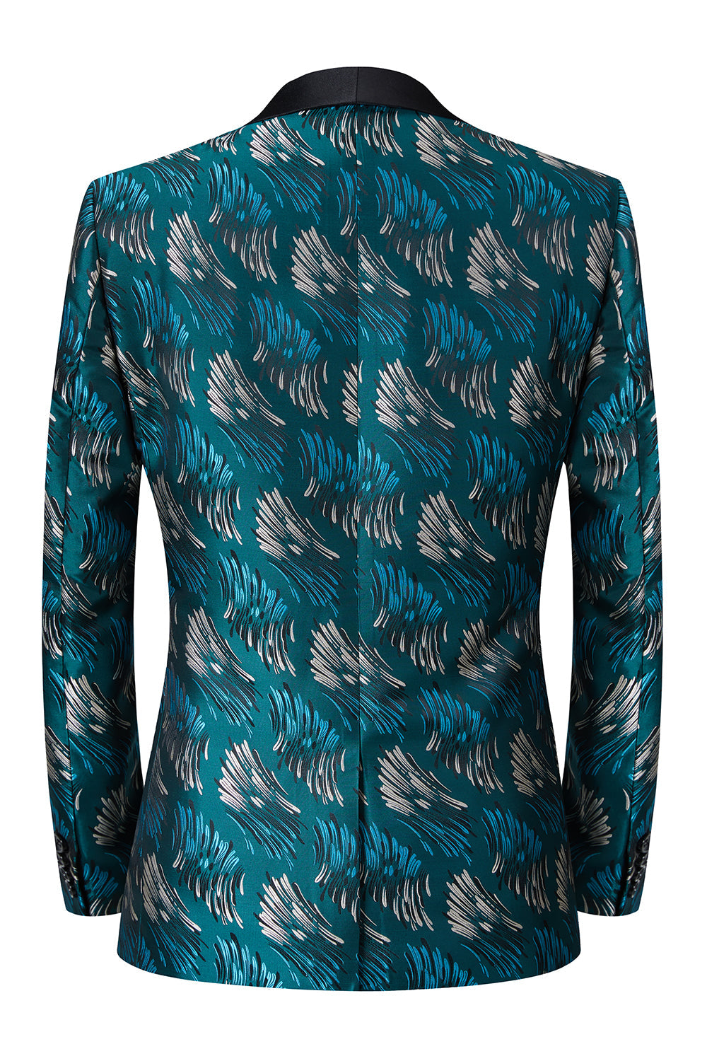 Mantón Verde Pavo Real Solapa 2 Piezas Trajes de Hombre