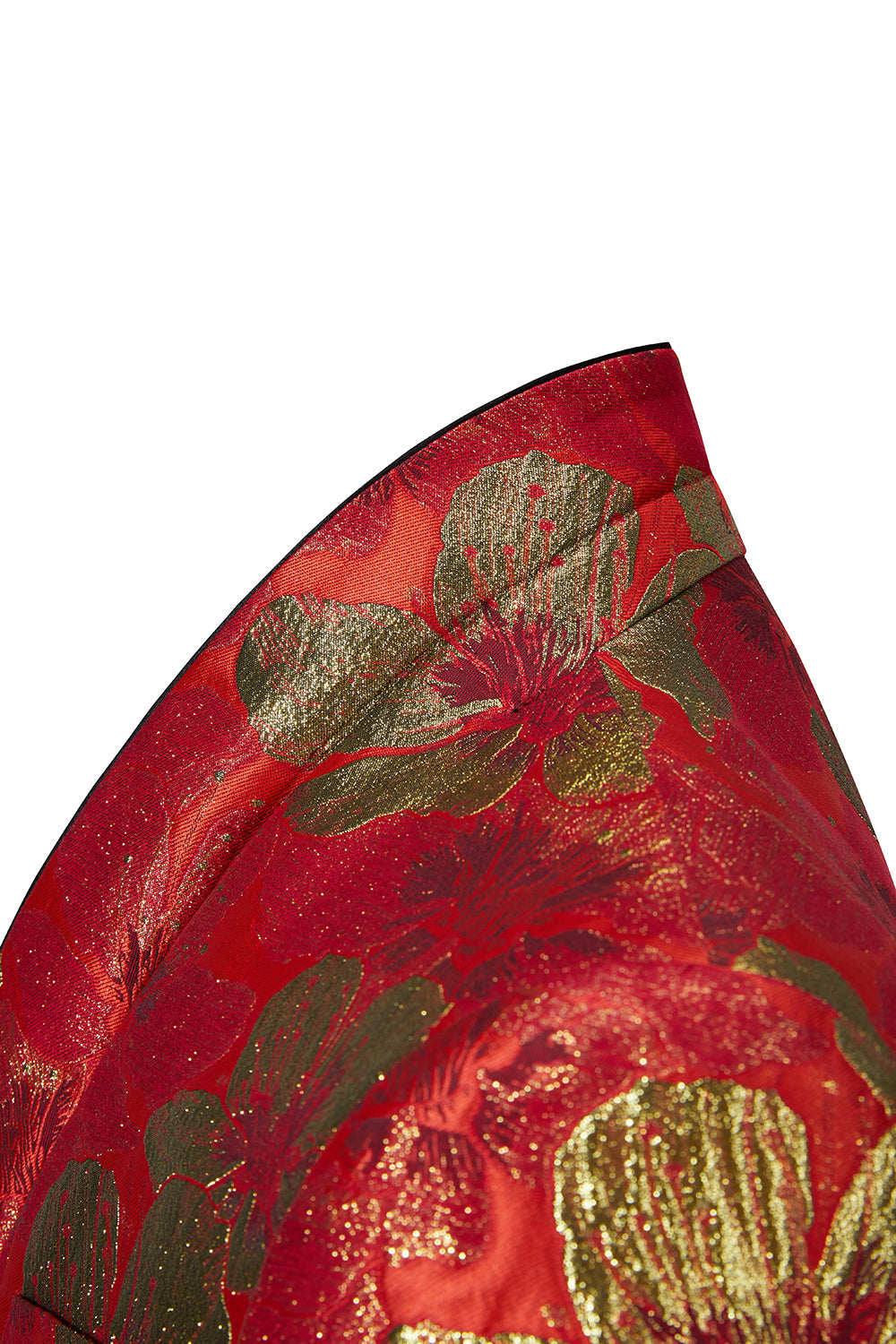 Jacquard rojo 2 piezas chal solapa Trajes de hombre