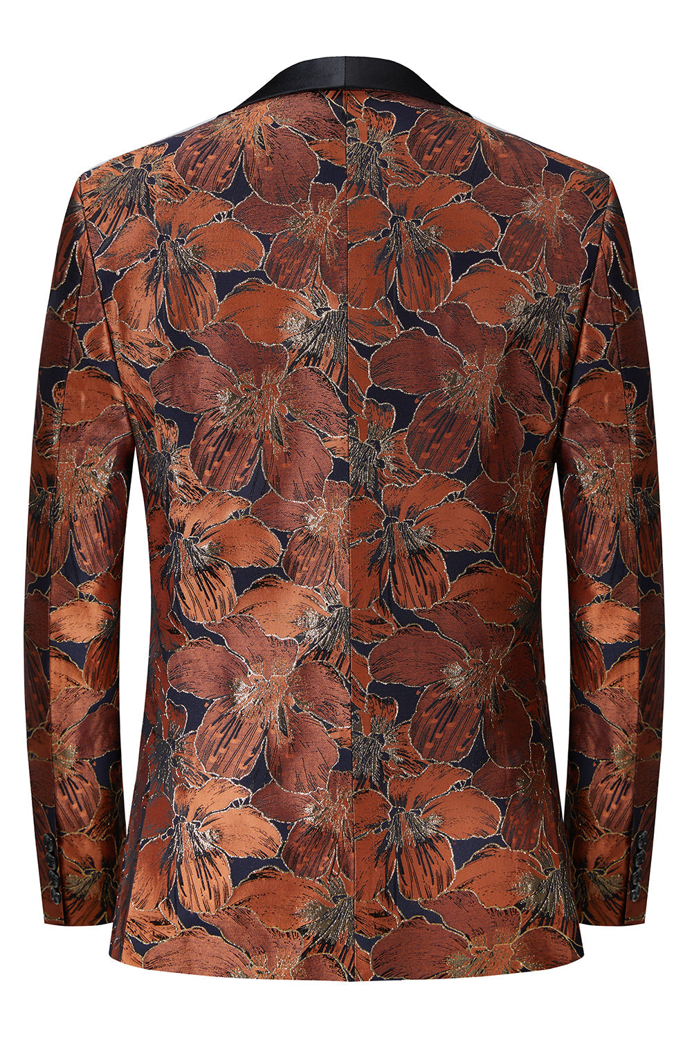 Chal de jacquard marrón solapa Trajes de hombre de 2 piezas