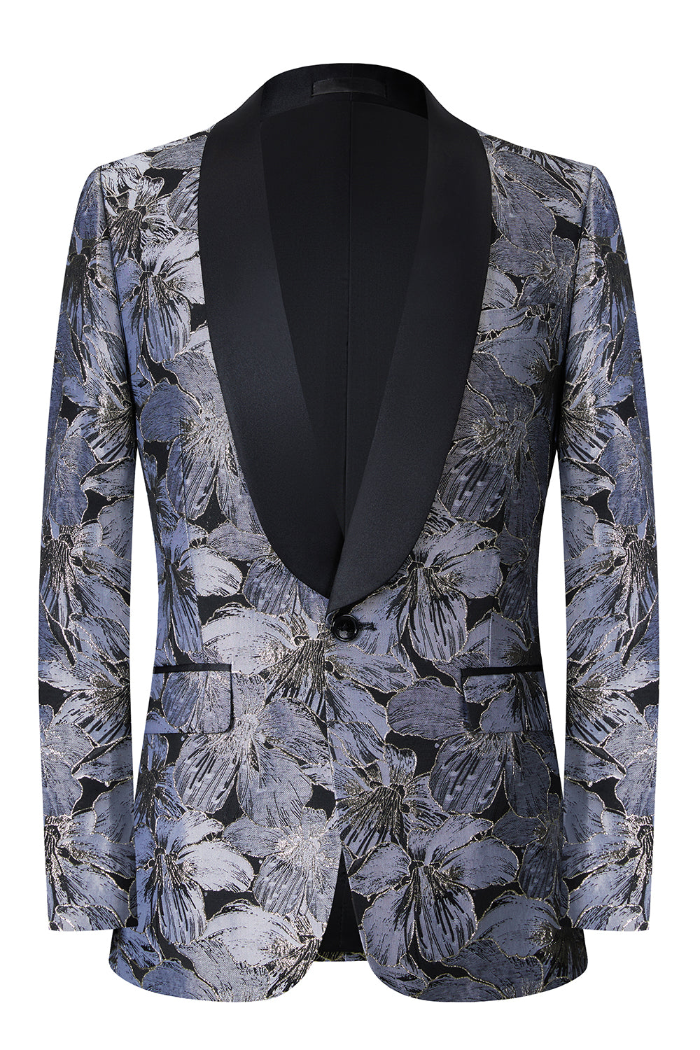 Chal Jacquard Gris Solapa Traje Hombre 2 Piezas