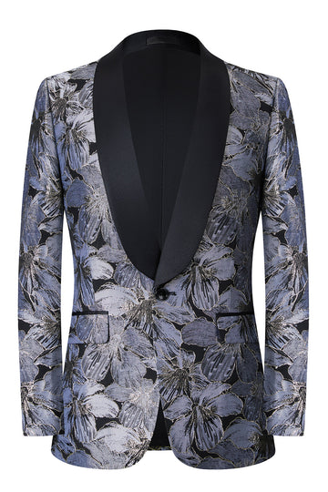 Chal Jacquard Gris Solapa Traje Hombre 2 Piezas