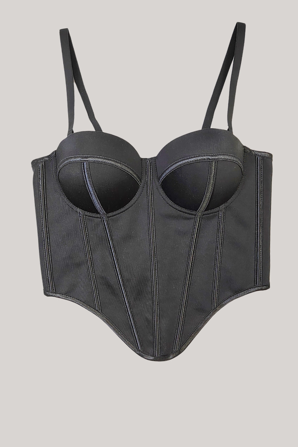 Tirantes de espagueti rosas dobladillo asimétrico Top de corsé