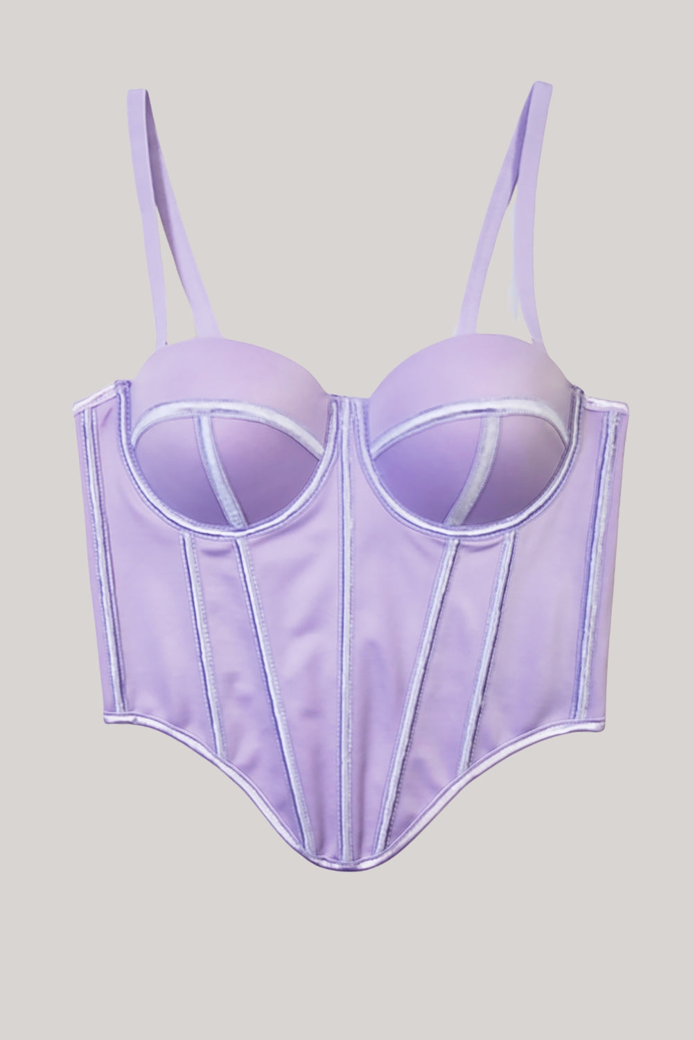 Tirantes de espagueti rosas dobladillo asimétrico Top de corsé