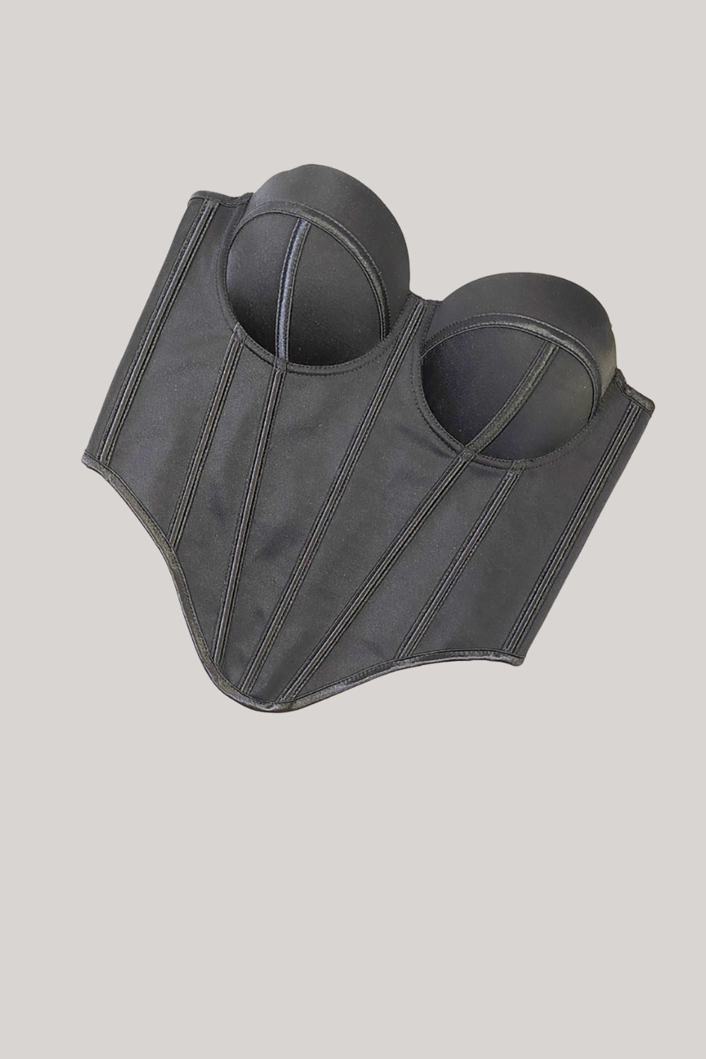 Tirantes de espagueti rosas dobladillo asimétrico Top de corsé