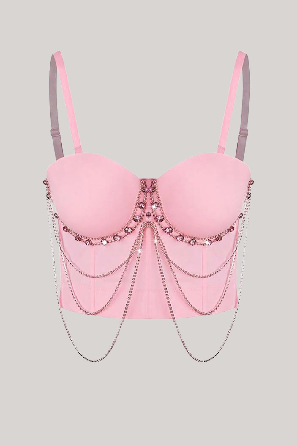 Top bustier de corsé de abalorios negros brillantes