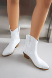 Botas vaqueras doradas de tacón grueso bajo