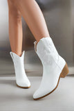 Botas vaqueras doradas de tacón grueso bajo