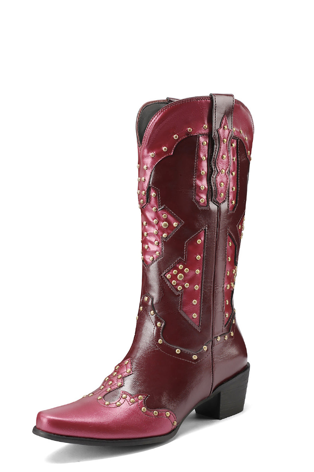 Botas vaqueras altas de becerro con puntera azul bordadas en azul bordadas