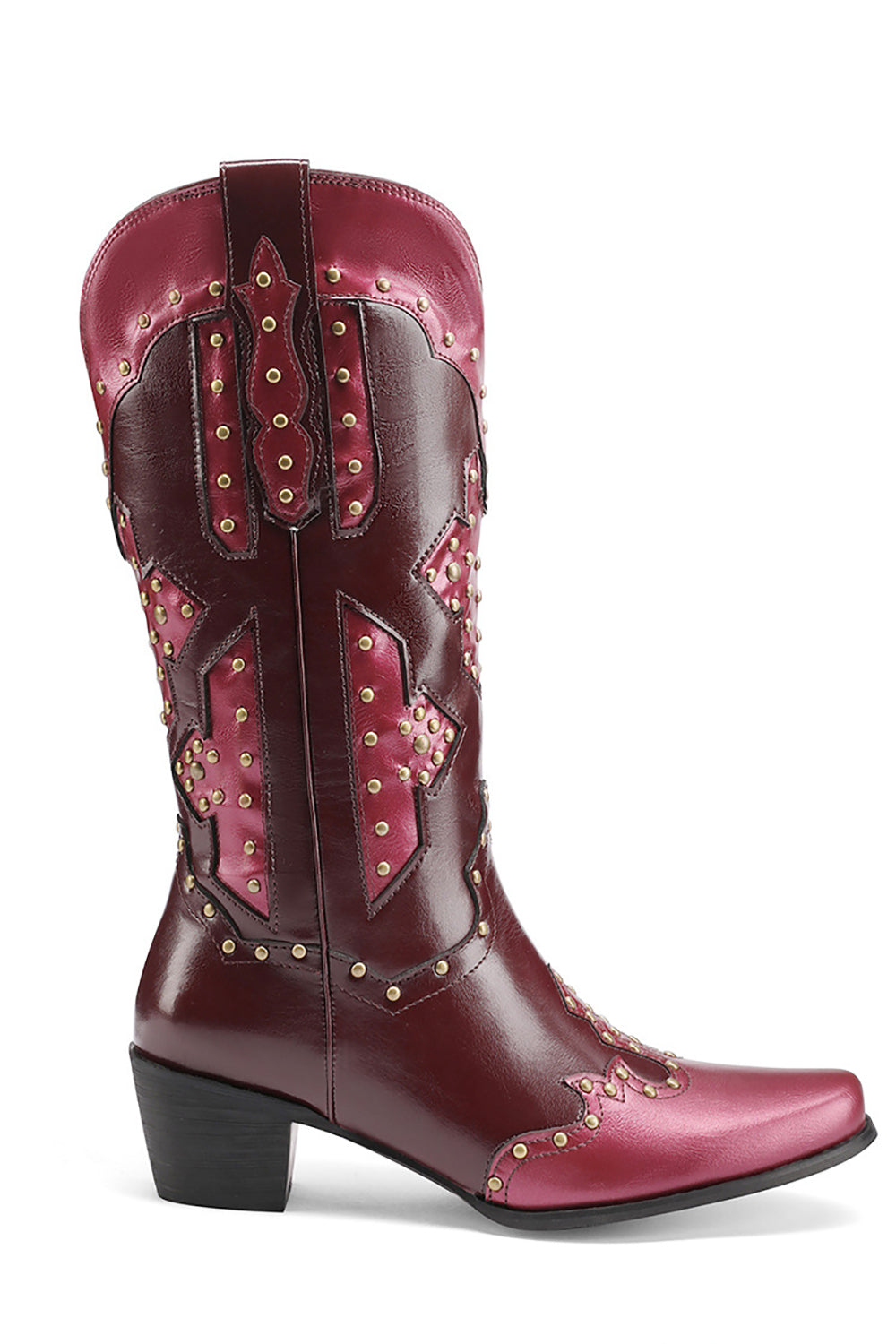 Botas vaqueras altas de becerro con puntera azul bordadas en azul bordadas