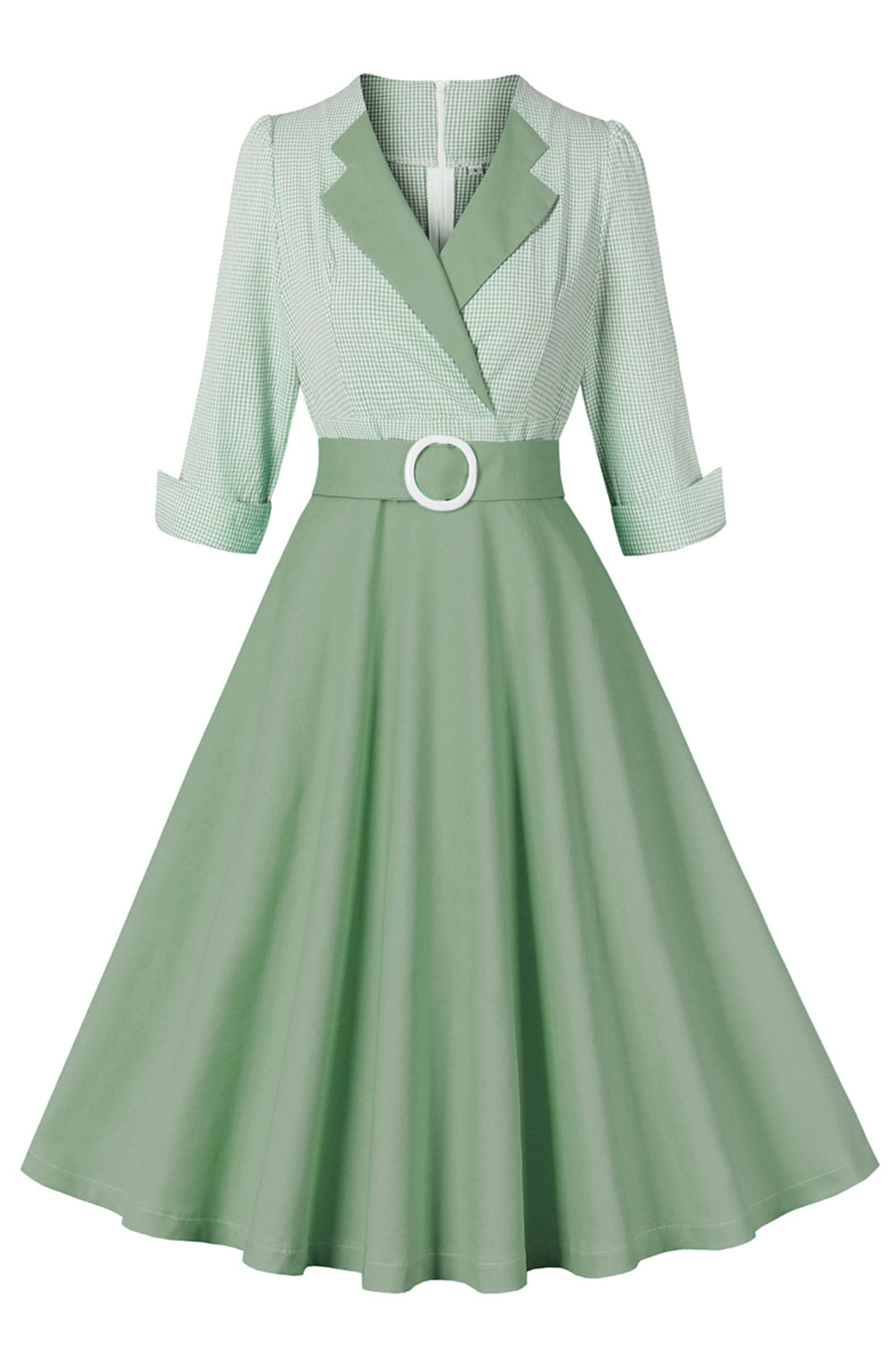 Cuello de solapa negra Vestido Vintage 1950s