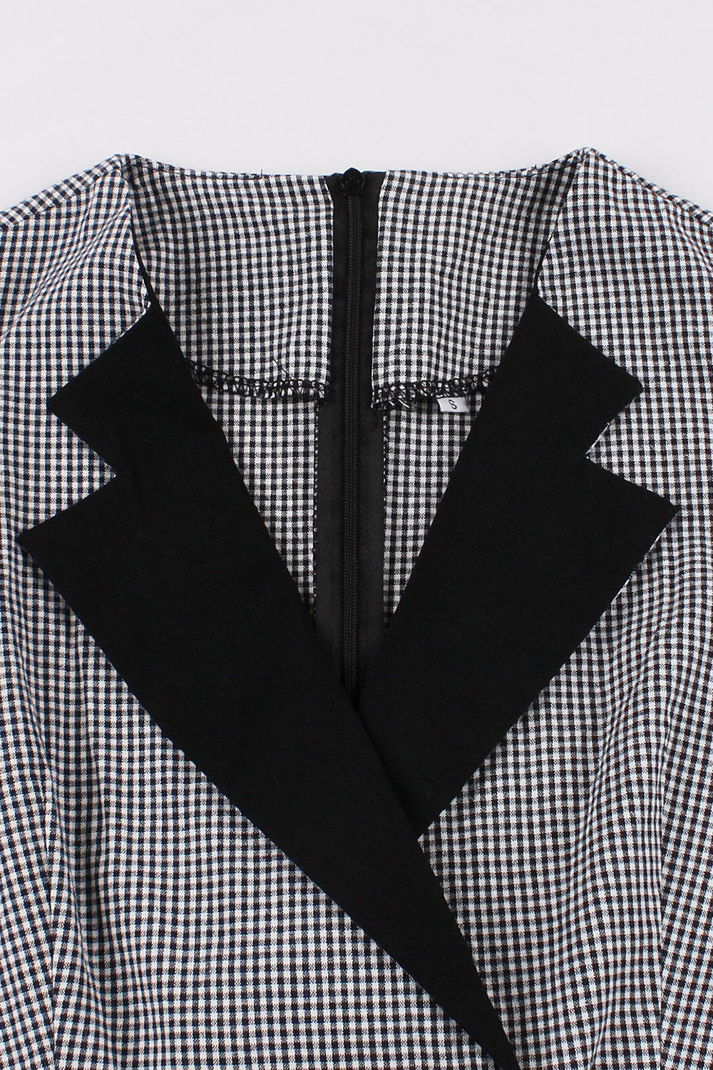 Cuello de solapa negra Vestido Vintage 1950s