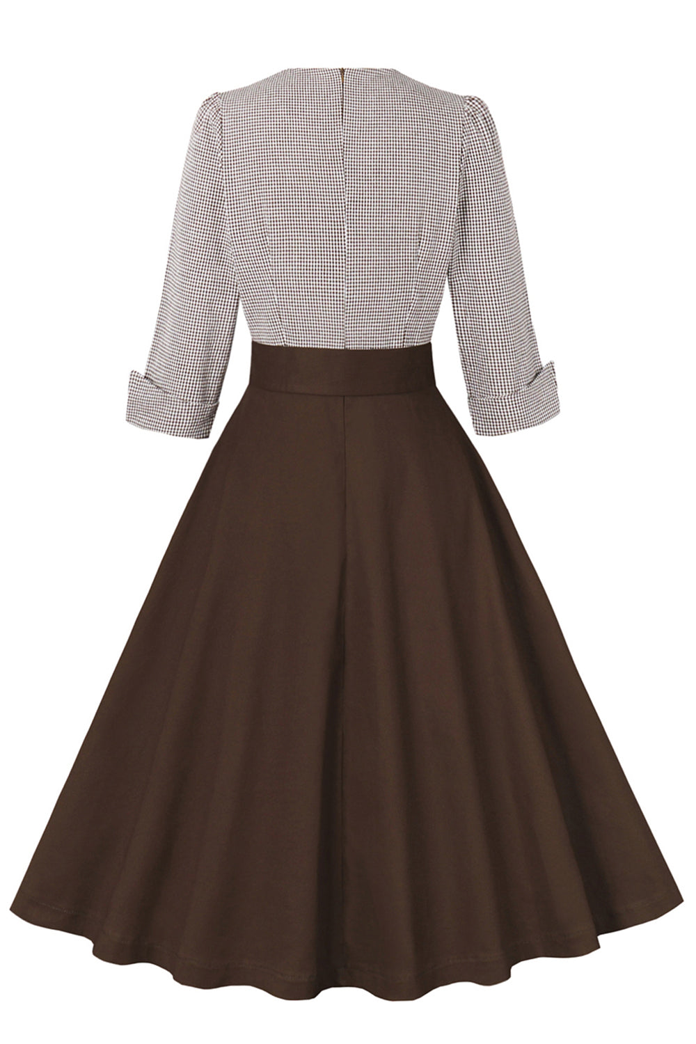 Cuello de solapa negra Vestido Vintage 1950s