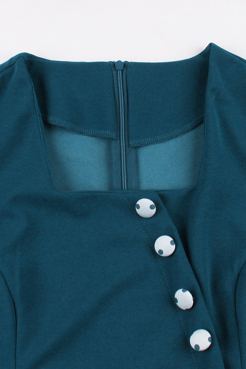 Vestido vintage de 1950 con lunares azules y blancos