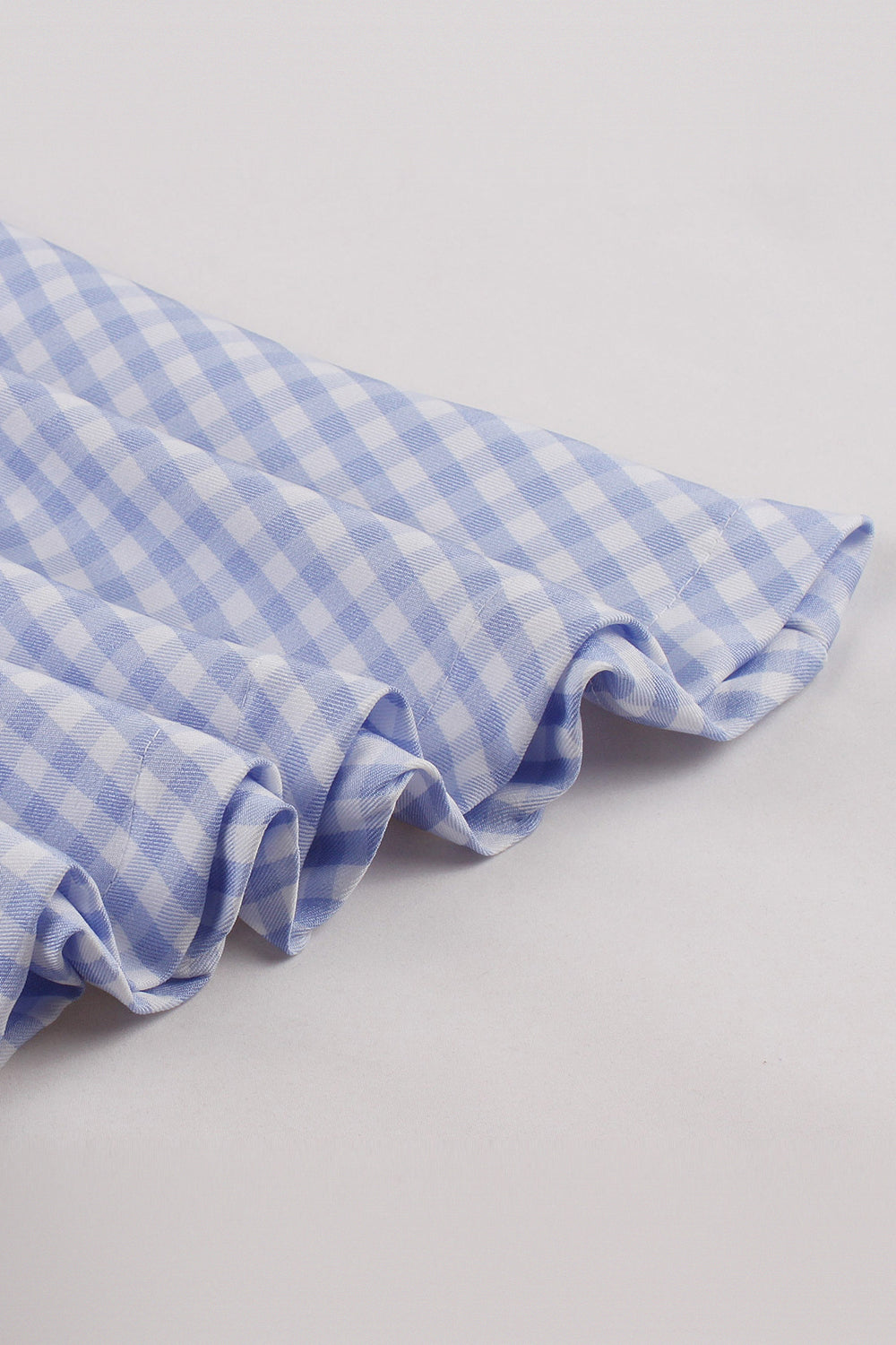 Vestido vintage de la década de 1950 a cuadros con cuello solapa azul