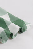 Vestido retro de manga corta verde a cuadros de la década de 1950 con lazos